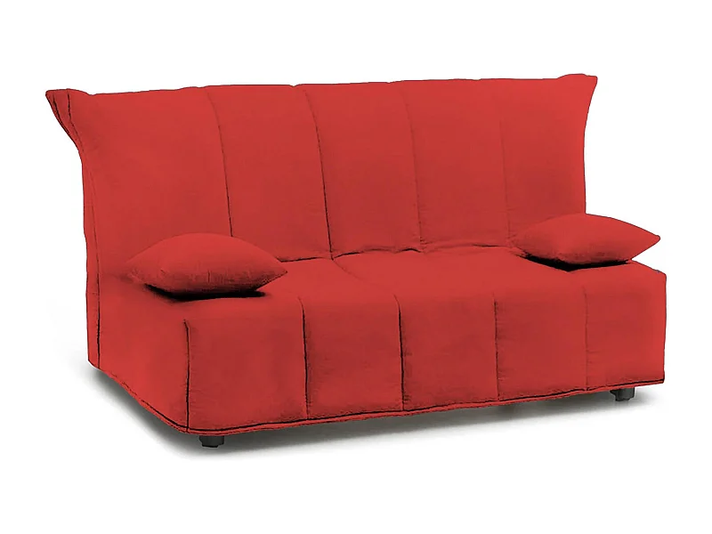 Canapé-lit Allegra, canapé 3 places, 100% Made in Italy, Canapé de salon avec ouverture trolley, en tissu rembourré, avec coussins inclus, 165x90h85 cm, Rouge