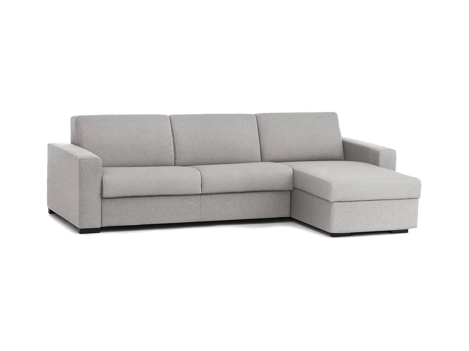 Divano letto con penisola in tessuto grigio 280x95h90 cm