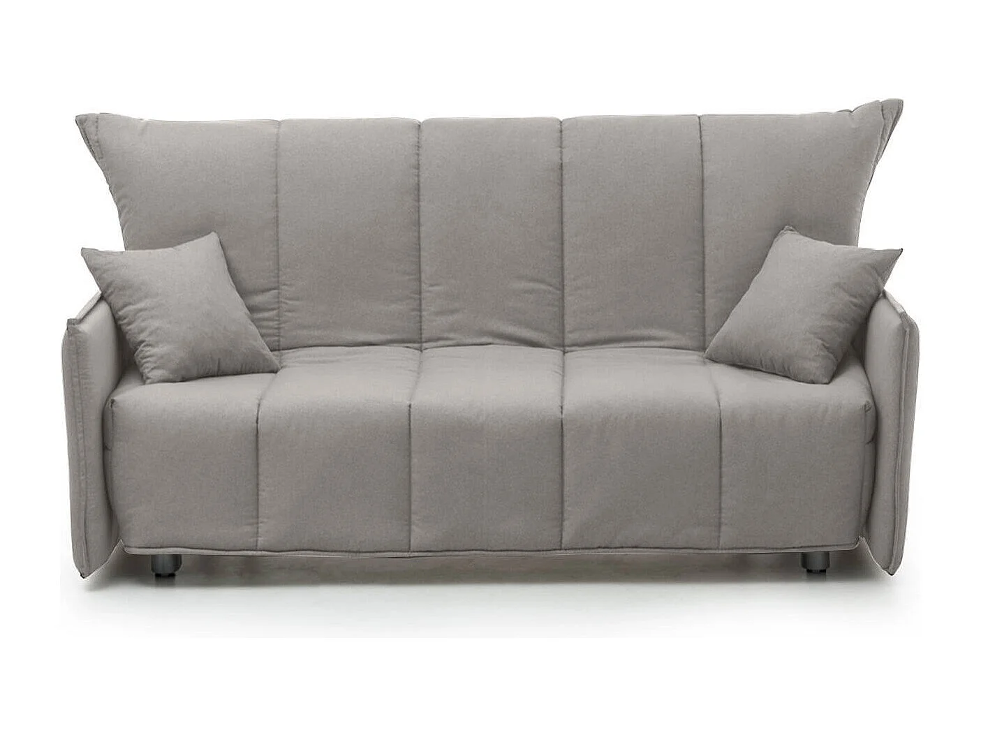 Allyson slaapbank, 3-zitsbank, 100% Made in Italy, woonkamerbank met trolley-opening, in gewatteerde stof, met standaard armleuningen, 190x90h85 cm, Grijs