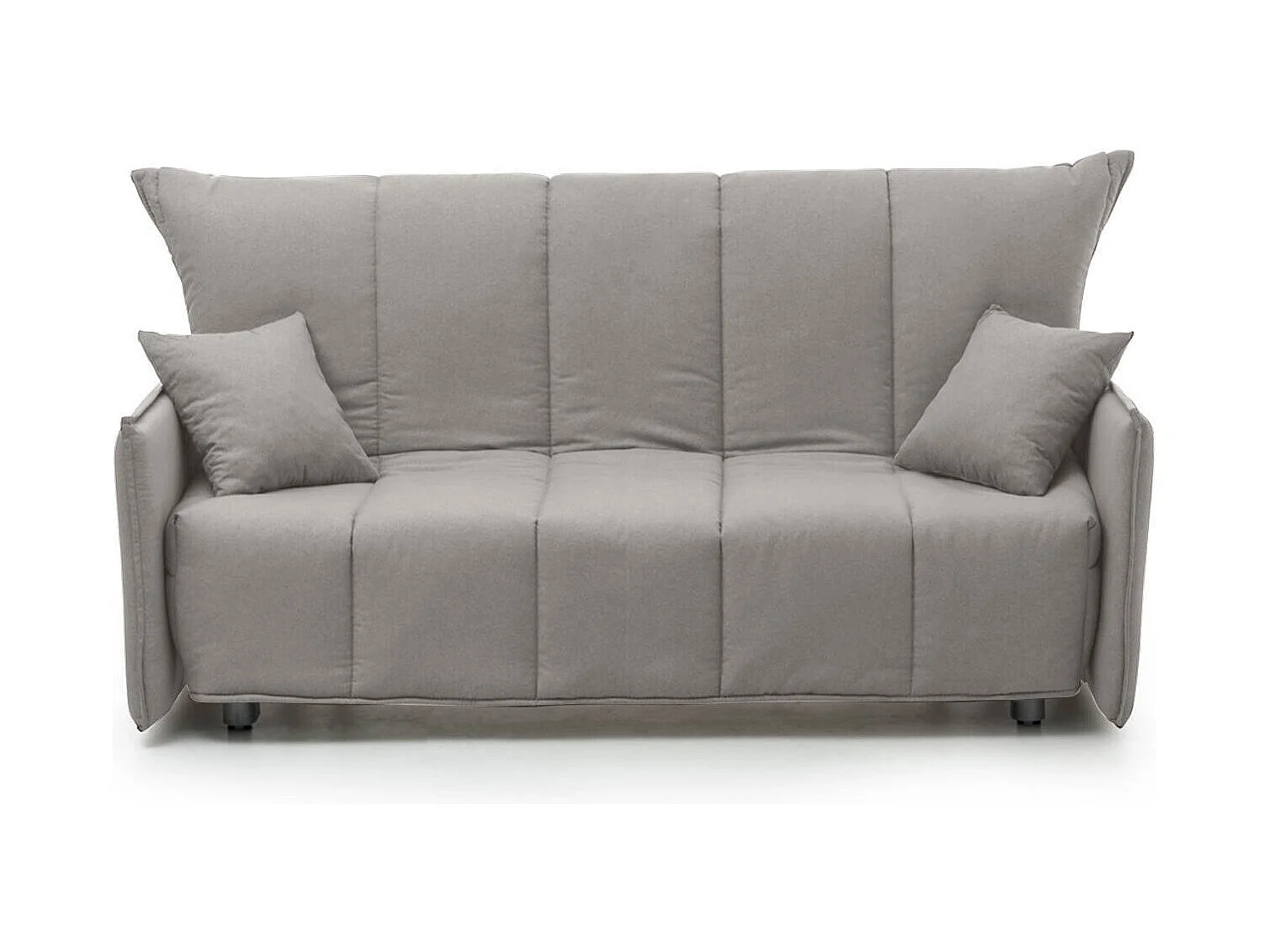 Canapé-lit Allyson, canapé 3 places, 100% Made in Italy, Canapé de salon avec ouverture trolley, en tissu rembourré, avec accoudoirs standards, 190x90h85 cm, Gris