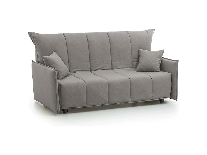 Sofá Cama Allegra, Sofá de 3 plazas, 100% Made in Italy, Sofá de salón con apertura para carro, en tejido acolchado, con cojines incluidos, 165x90h85 cm, Gris