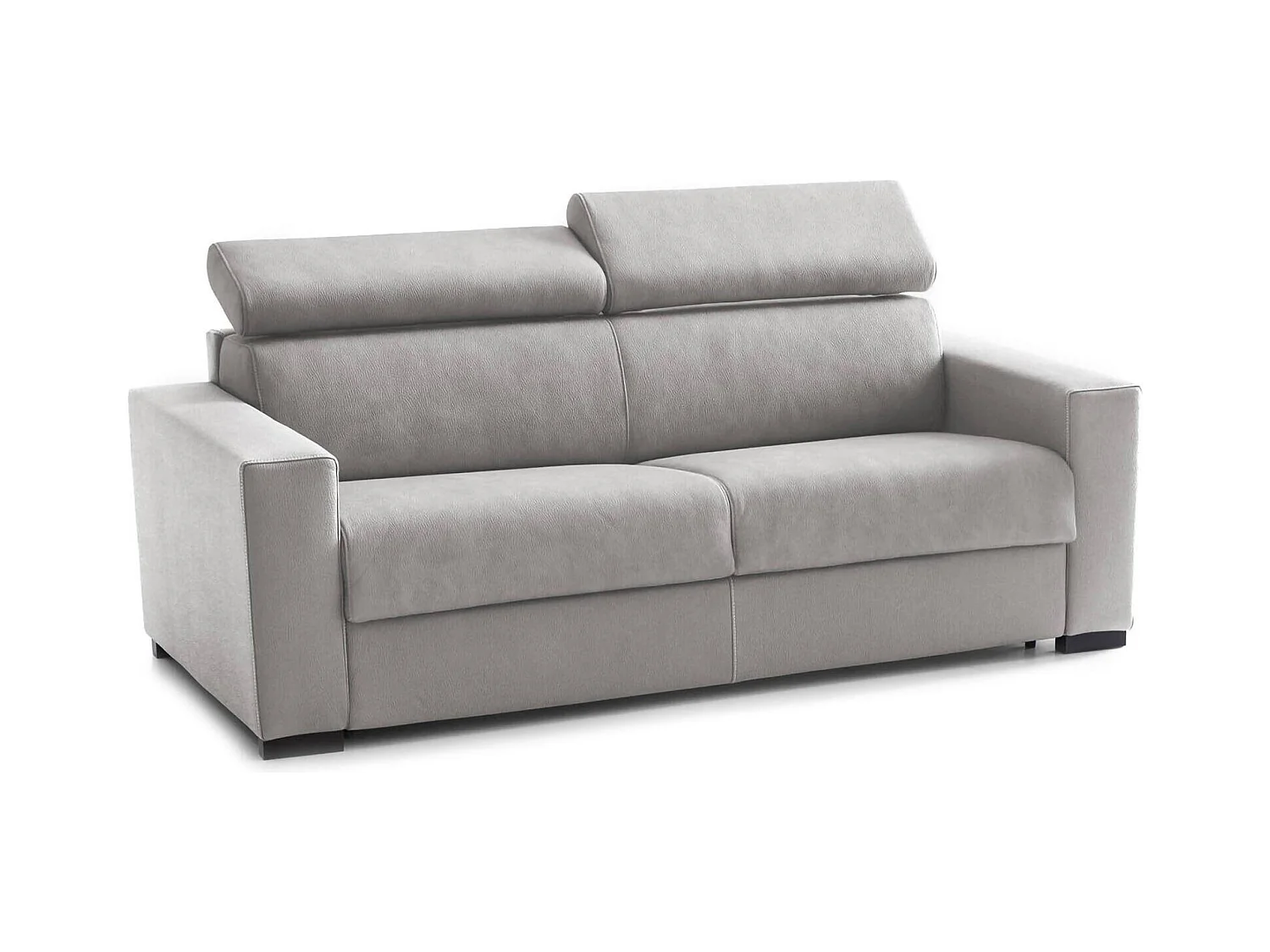 Aida slaapbank, grote 2-zitsbank, 100% Made in Italy, woonkamerbank met draaibare opening, met verstelbare hoofdsteunen en slanke armleuningen, 180x95h85 cm, Grijs