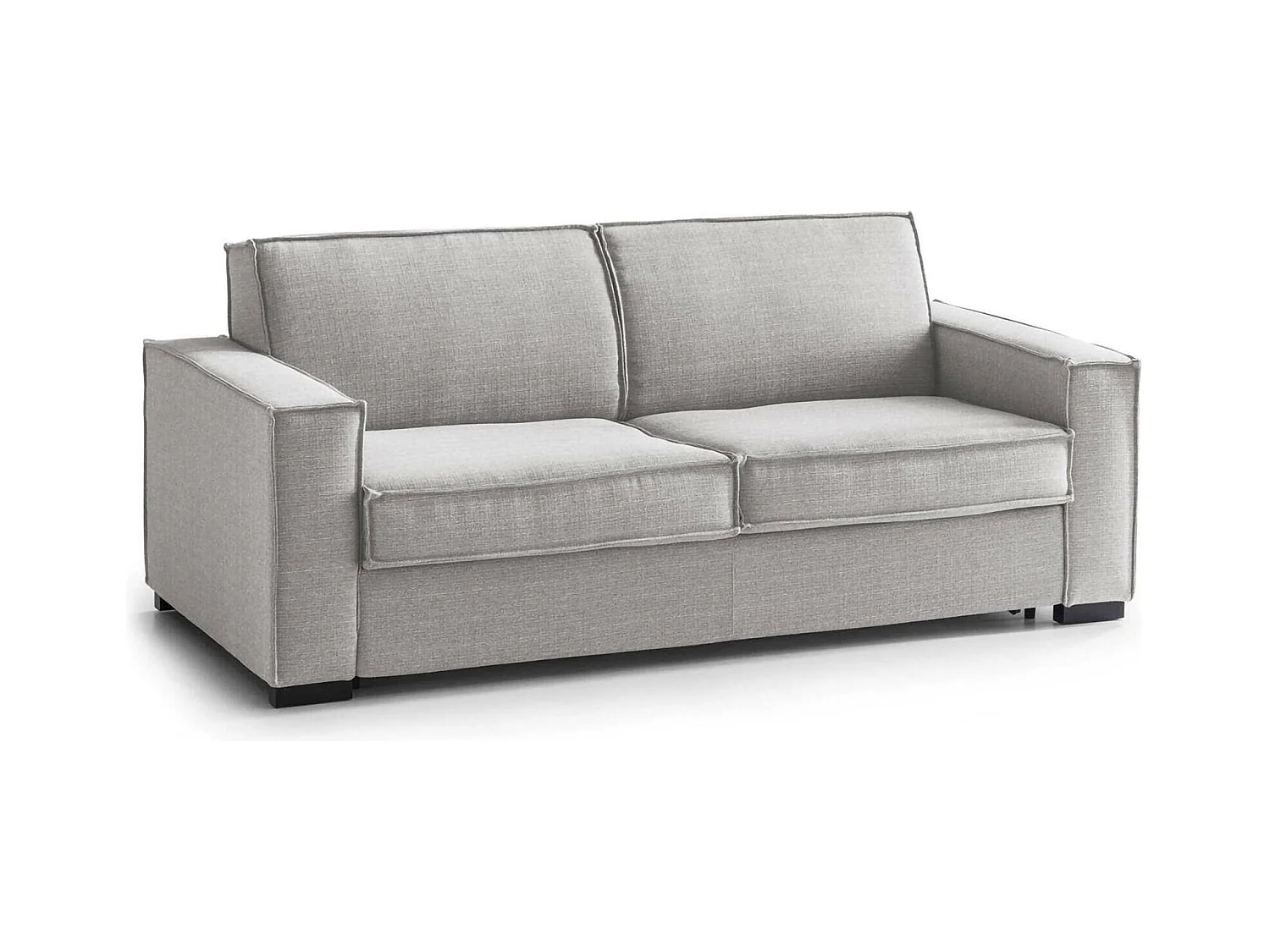 Canapé fixe Carol, canapé 2 places, 100% Made in Italy, Canapé de salon en tissu, avec accoudoirs fins, 160x95h90 cm, Gris