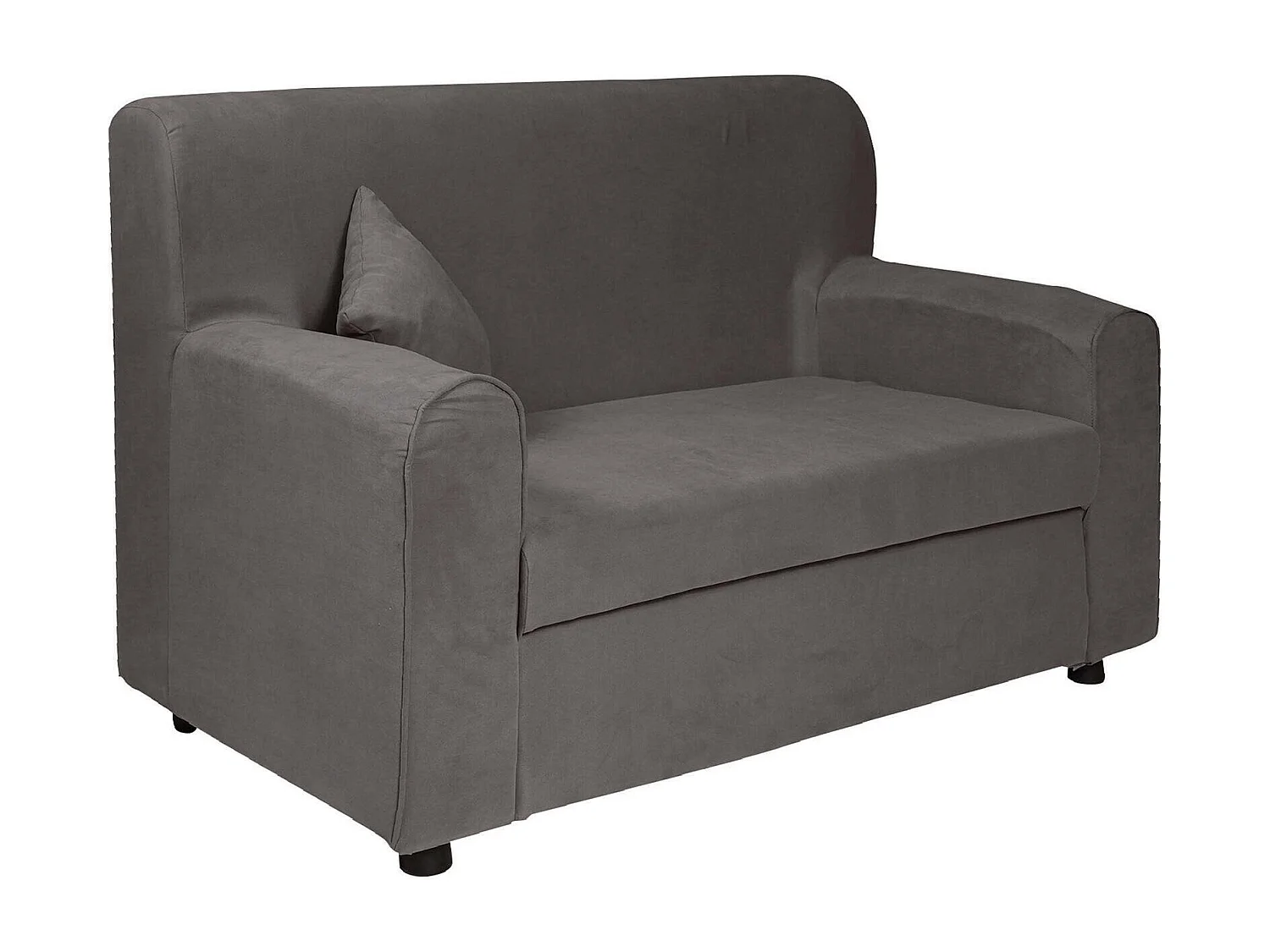 Canapé fixe 2 places Baeza, Canapé en tissu, Canapé linéaire peu encombrant, Canapé pour petits appartements, 125x73h85 cm, Gris