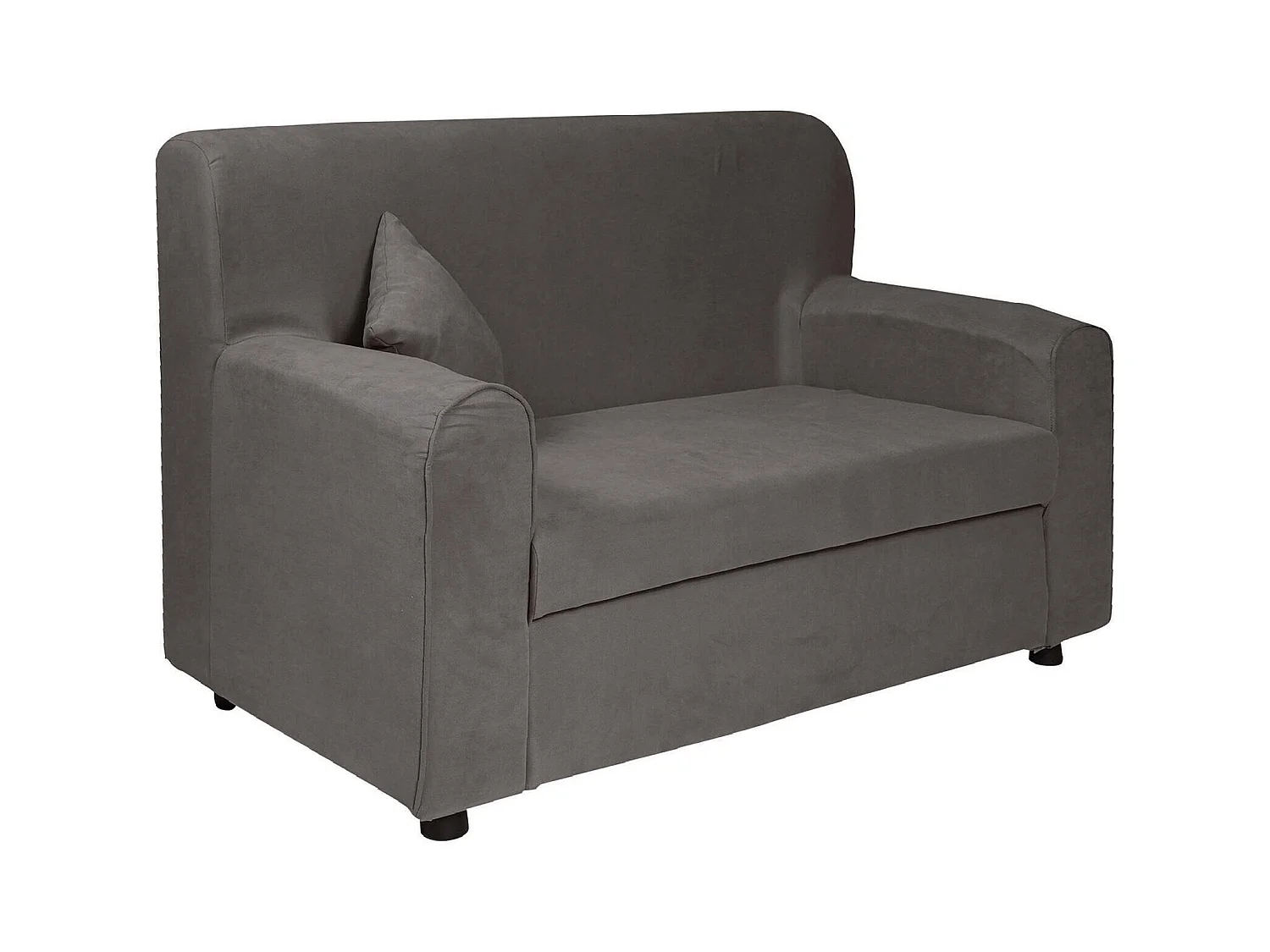 Canapé fixe 2 places Baeza, Canapé en tissu, Canapé linéaire peu encombrant, Canapé pour petits appartements, 125x73h85 cm, Gris