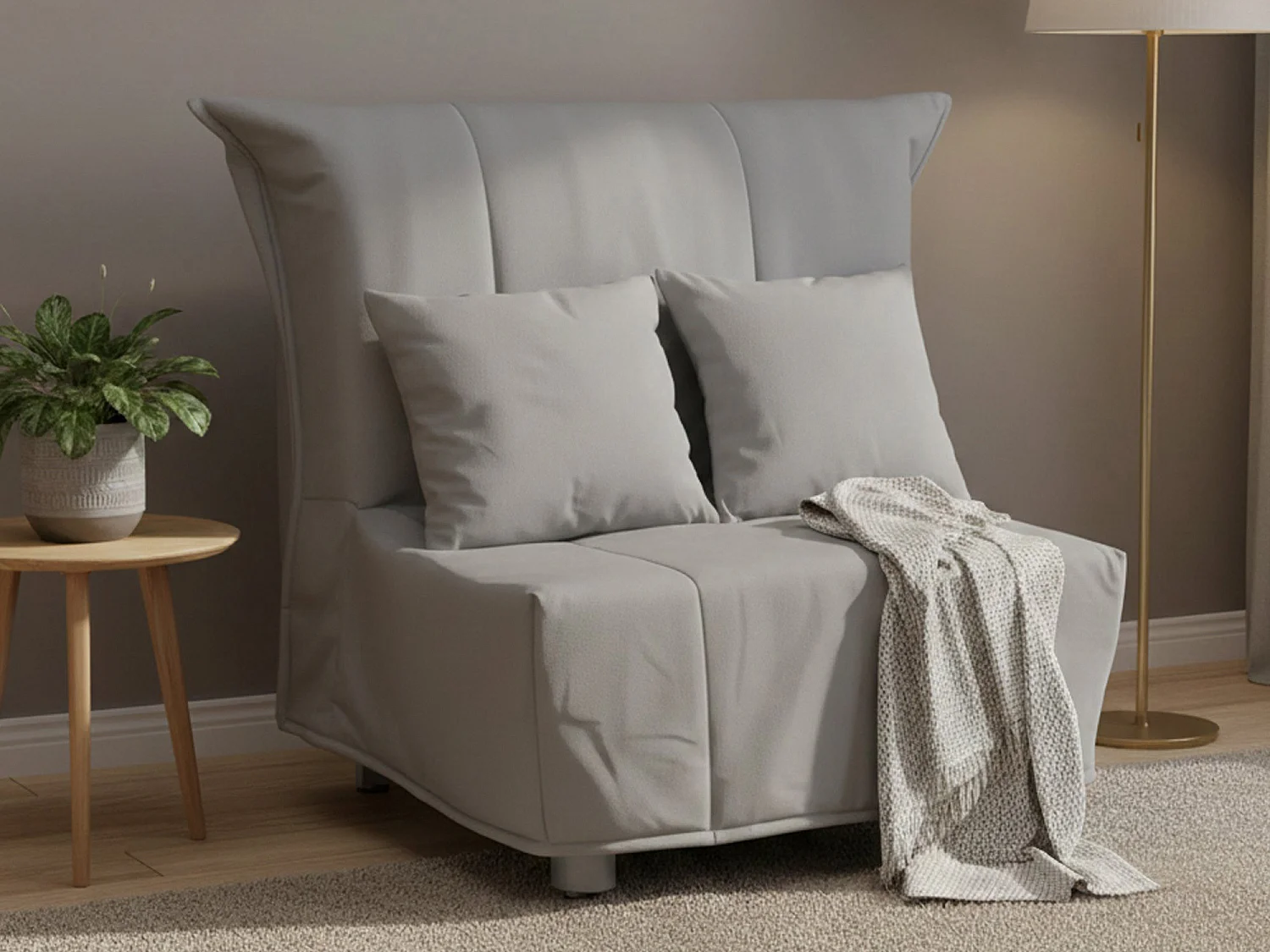Talamo Italia Poltrona Alma 85x90x85h cm Grigio Sfoderabile Peso Supportato 200 kg, Poltroncina Materiale Struttura in Metallo Made in Italy