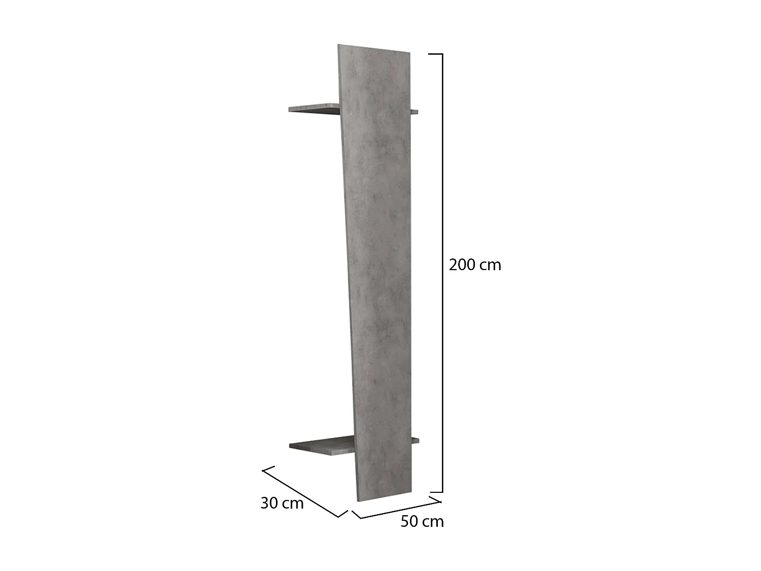 Sante entreemeubilair, Moderne multifunctionele entree, Multifunctionele locker voor inkomhal, 100% Made in Italy, 50x30h200 cm, Cement