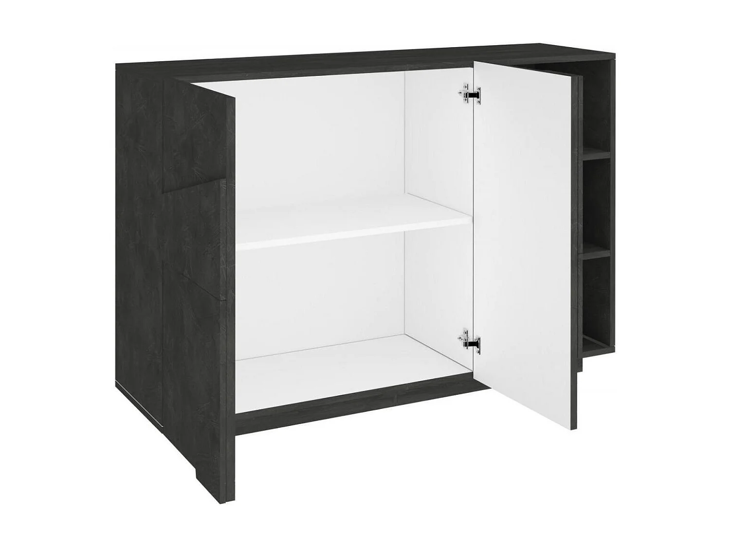 Buffet Salvo, Buffet de salon multifonctionnel, Buffet de salon 2 portes, 100% Made in Italy, 121x38h86 cm, Ardoise