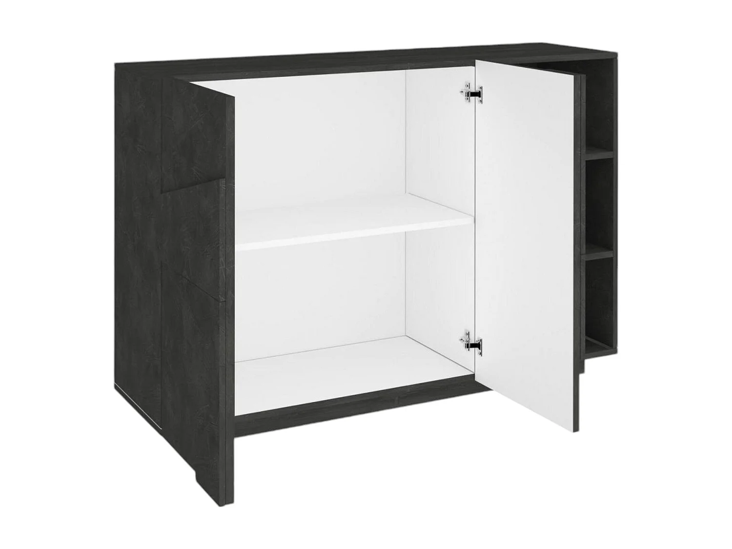 Buffet Salvo, Buffet de salon multifonctionnel, Buffet de salon 2 portes, 100% Made in Italy, 121x38h86 cm, Ardoise