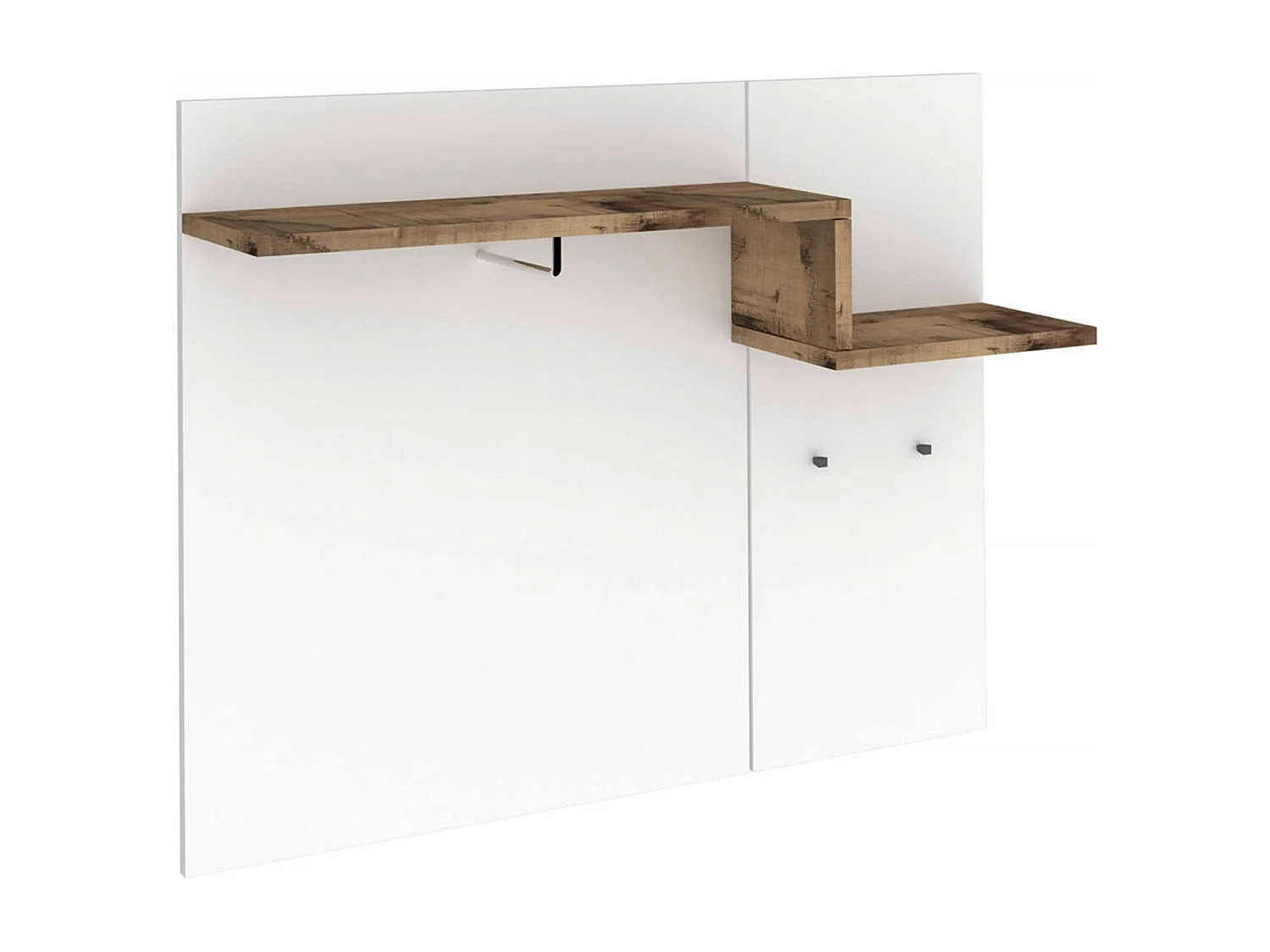 Meuble d'entrée Ezio, entrée multifonction moderne, casier polyvalent pour hall d'entrée, 100% Made in Italy, 120x30h100 cm, blanc brillant et érable