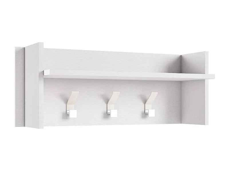 Dmora Mobile da Ingresso Narciso, Mobile Appendiabiti con 3 Ganci, Mensola portaoggetti da Ingresso, 100% Made in Italy, 90x29h34 cm, Bianco