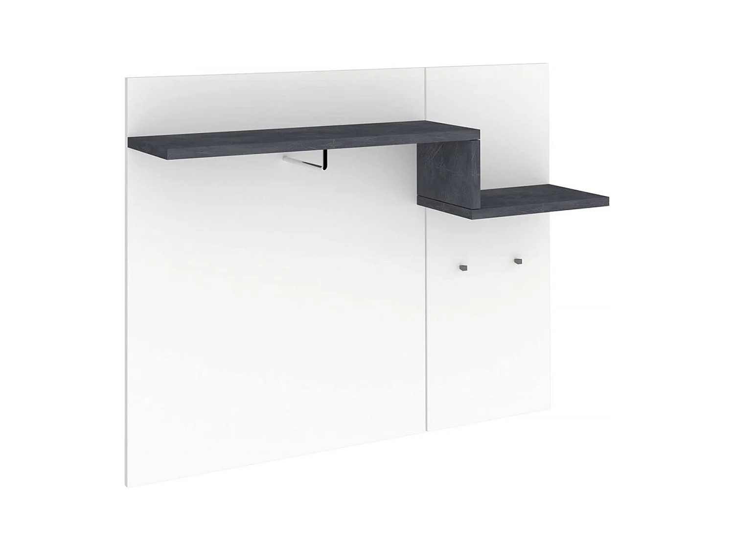 Meuble d'entrée Ezio, entrée multifonction moderne, casier polyvalent pour hall d'entrée, 100% Made in Italy, 120x30h100 cm, blanc brillant et ardoise