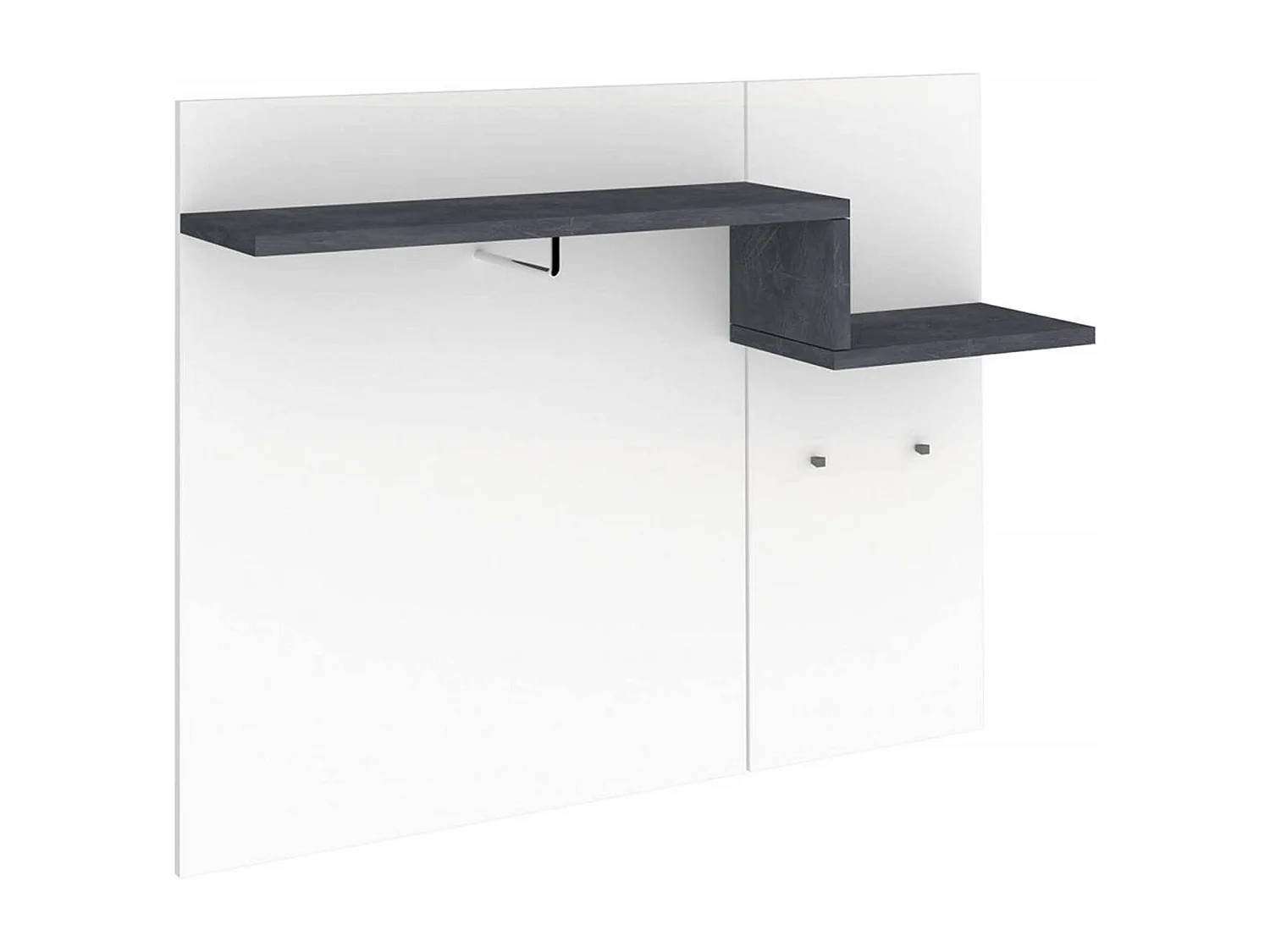 Móvel de entrada Ezio, entrada multifuncional moderna, Armário multiuso para hall de entrada, 100% Fabricado na Itália, 120x30h100 cm, Branco brilhante e ardósia