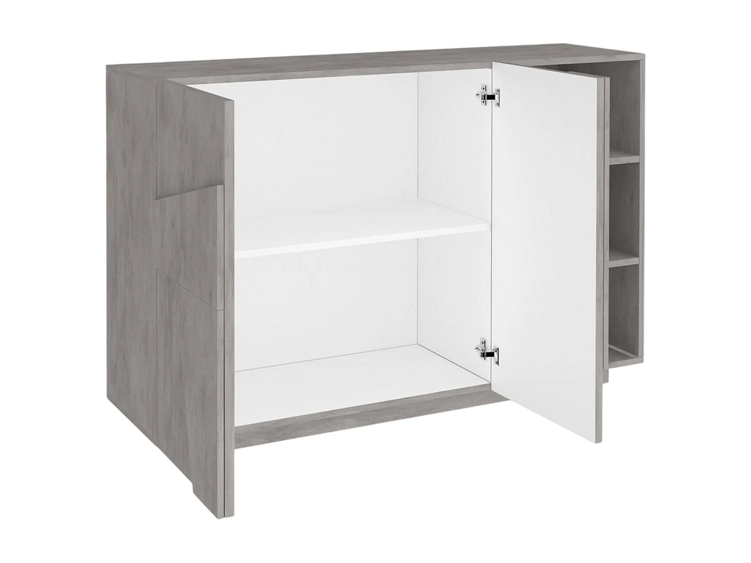 Buffet Salvo, Buffet de salon multifonctionnel, Buffet de salon 2 portes, 100% Made in Italy, 121x38h86 cm, Ciment