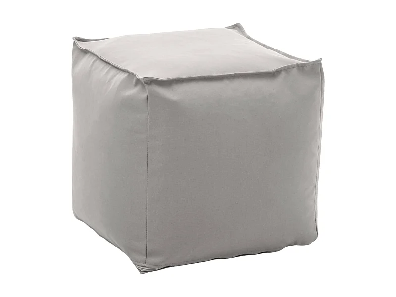 Annalaura poef, Multifunctionele poef, Ontspannende fauteuil in gewatteerde stof, 100% Made in Italy, 45x45h45 cm, Wit