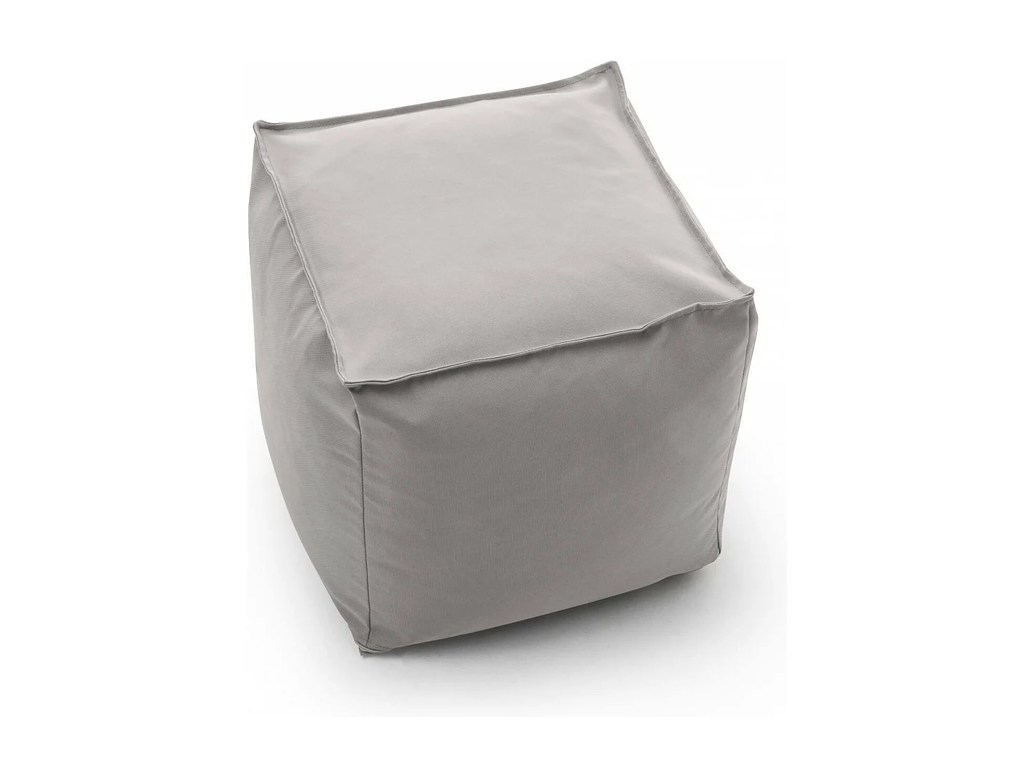 Puf Annalaura, Puf multifuncional, Sillón relax de tejido acolchado, 100% Made in Italy, 45x45h45 cm, Blanco