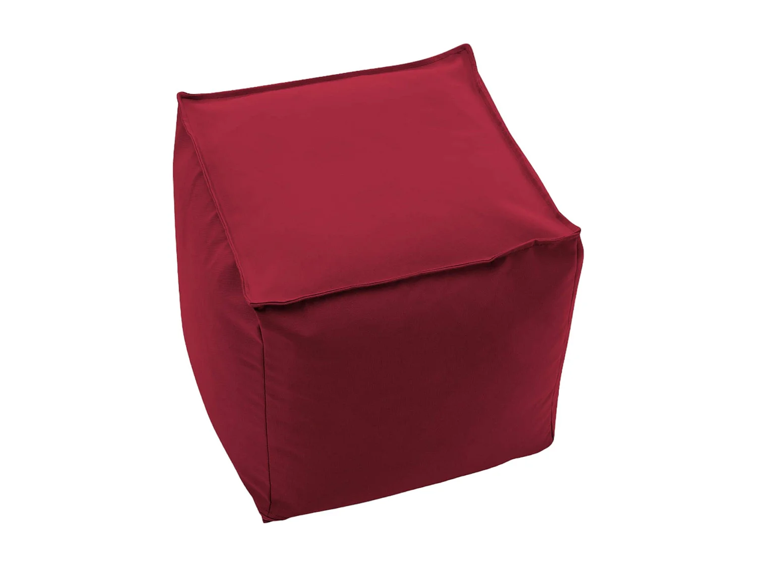 Annalaura poef, Multifunctionele poef, Ontspannende fauteuil in gewatteerde stof, 100% Made in Italy, 45x45h45 cm, Rood
