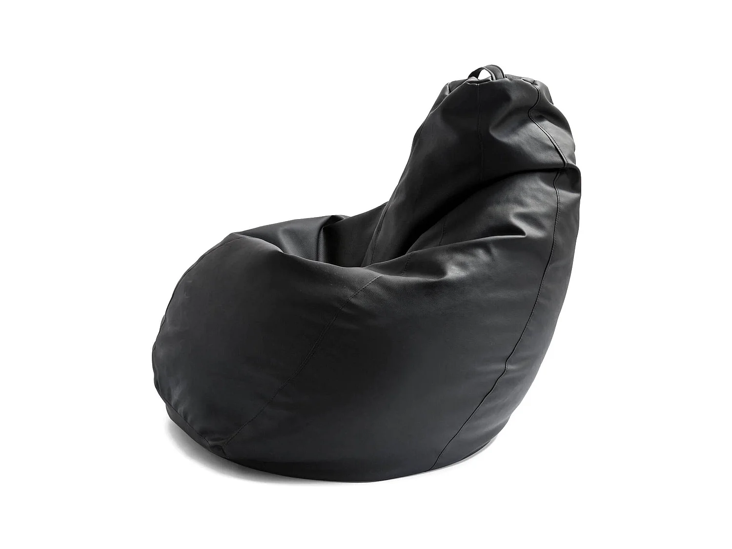 Pouf Annachiara, Pouf pouf, Pouf en cuir écologique, 100% Made in Italy, 70x70h110 cm, Noir