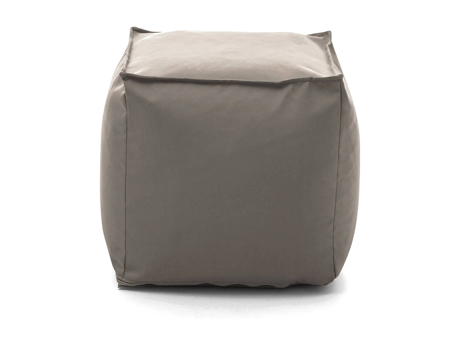 Pouf Annalaura, Pouf multifonctionnel, Fauteuil relaxant en tissu rembourré, 100% Made in Italy, 45x45h45 cm, Taupe