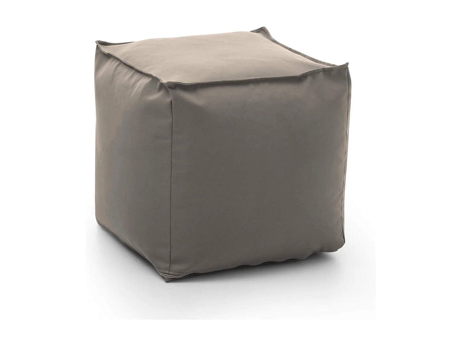Pouf Annalaura, Pouf multifonctionnel, Fauteuil relaxant en tissu rembourré, 100% Made in Italy, 45x45h45 cm, Taupe