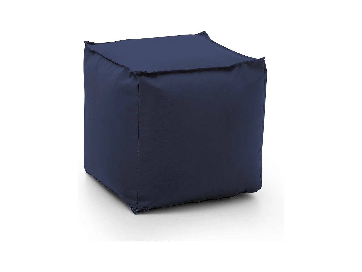 Pouf Annalaura, Pouf multifonctionnel, Fauteuil relaxant en tissu rembourré, 100% Made in Italy, 45x45h45 cm, Bleu