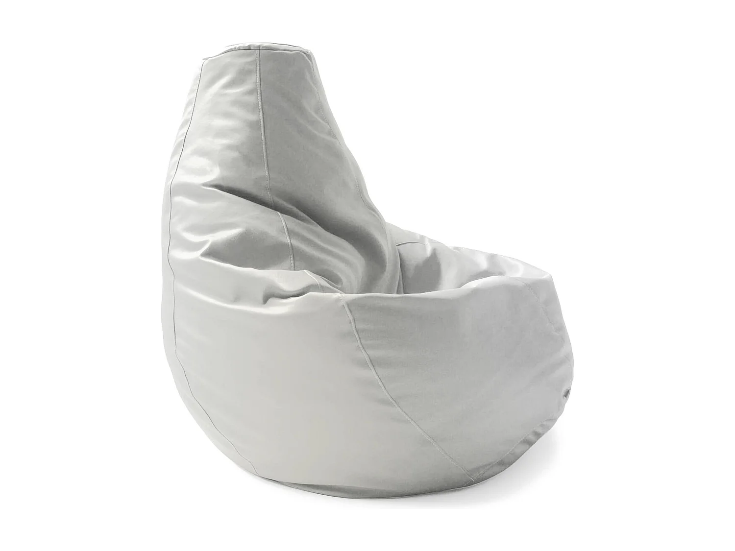 Pouf Annachiara, Pouf pouf, Pouf en cuir écologique, 100% Made in Italy, 70x70h110 cm, Blanc