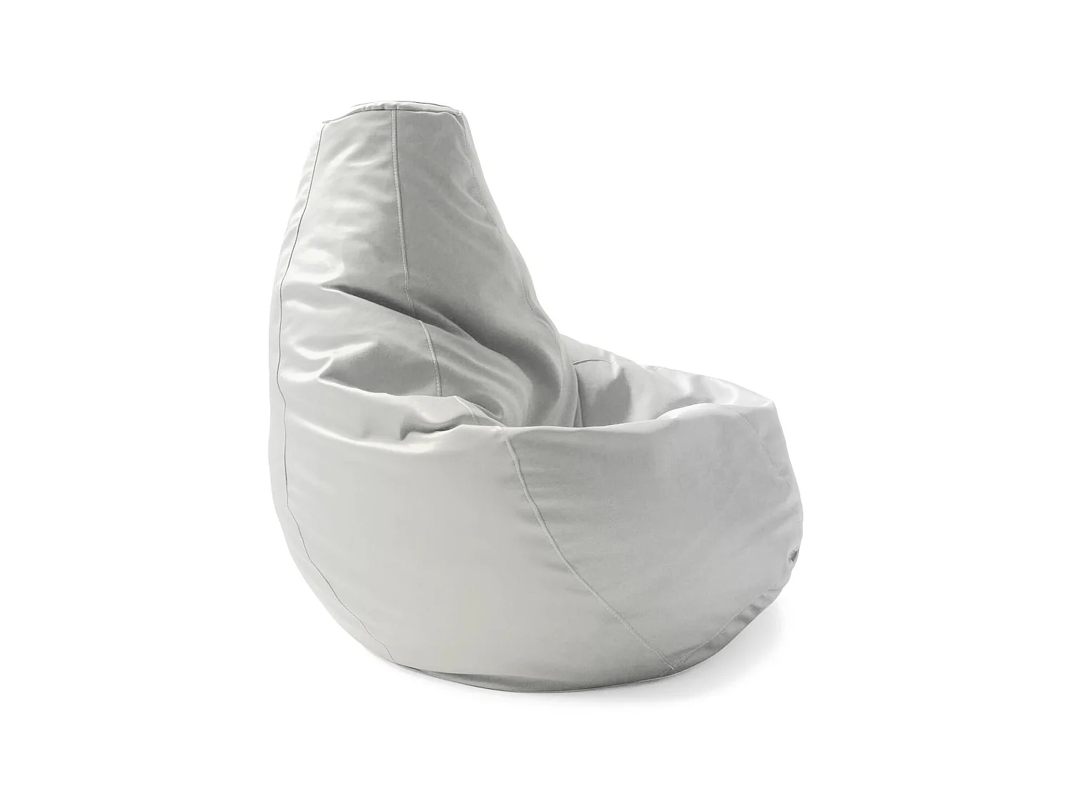 Pouf Annachiara, Pouf a sacco, Poltrona a sacco in ecopelle, 100% Made in Italy, 70x70h110 cm, Bianco