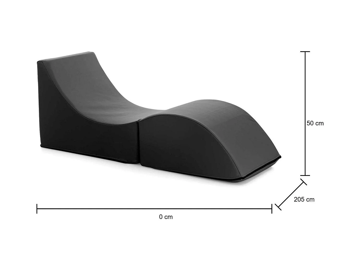 Cama plegable Andreina, Puf convertible en cama individual, Chaise longue de ecopiel, 100% Made in Italy, 130x50h50 cm, Negro