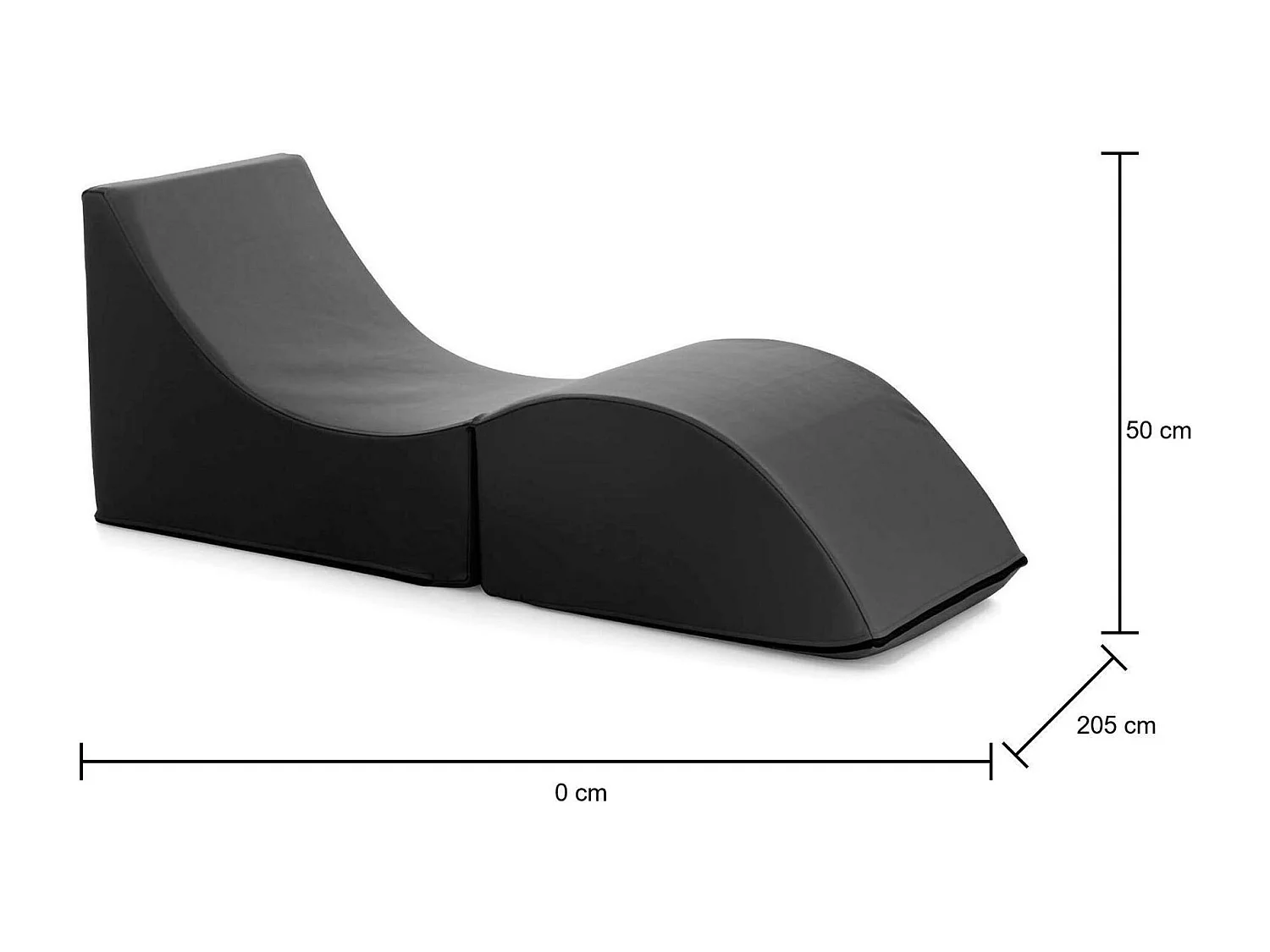 Lit pliant Andreina, Pouf transformable en lit simple, Méridienne en éco-cuir, 100% Made in Italy, 130x50h50 cm, Noir