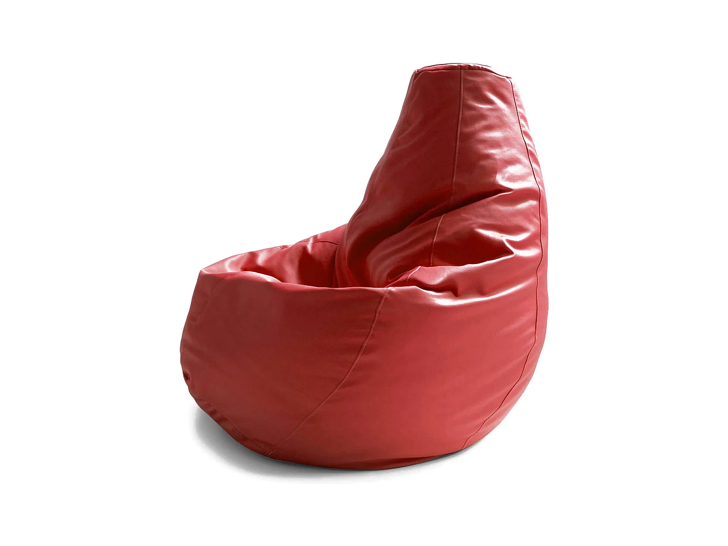 Pouf Annachiara, Pouf pouf, Pouf en simili cuir, 100% Made in Italy, 70x70h110 cm, Rouge