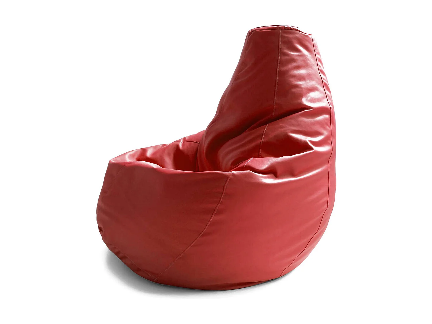 Pouf Annachiara, Pouf pouf, Pouf en simili cuir, 100% Made in Italy, 70x70h110 cm, Rouge