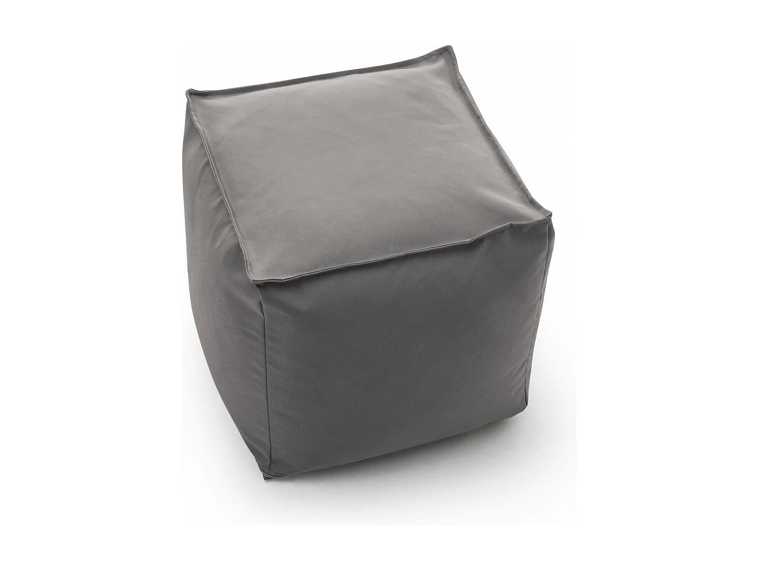 Annalaura poef, Multifunctionele poef, Ontspannende fauteuil in gewatteerde stof, 100% Made in Italy, 45x45h45 cm, Grijs