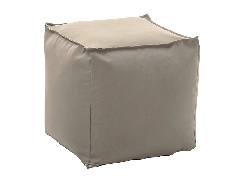 Puf Annalaura, Puf multifuncional, Sillón relax de tejido acolchado, 100% Made in Italy, 45x45h45 cm, Beige