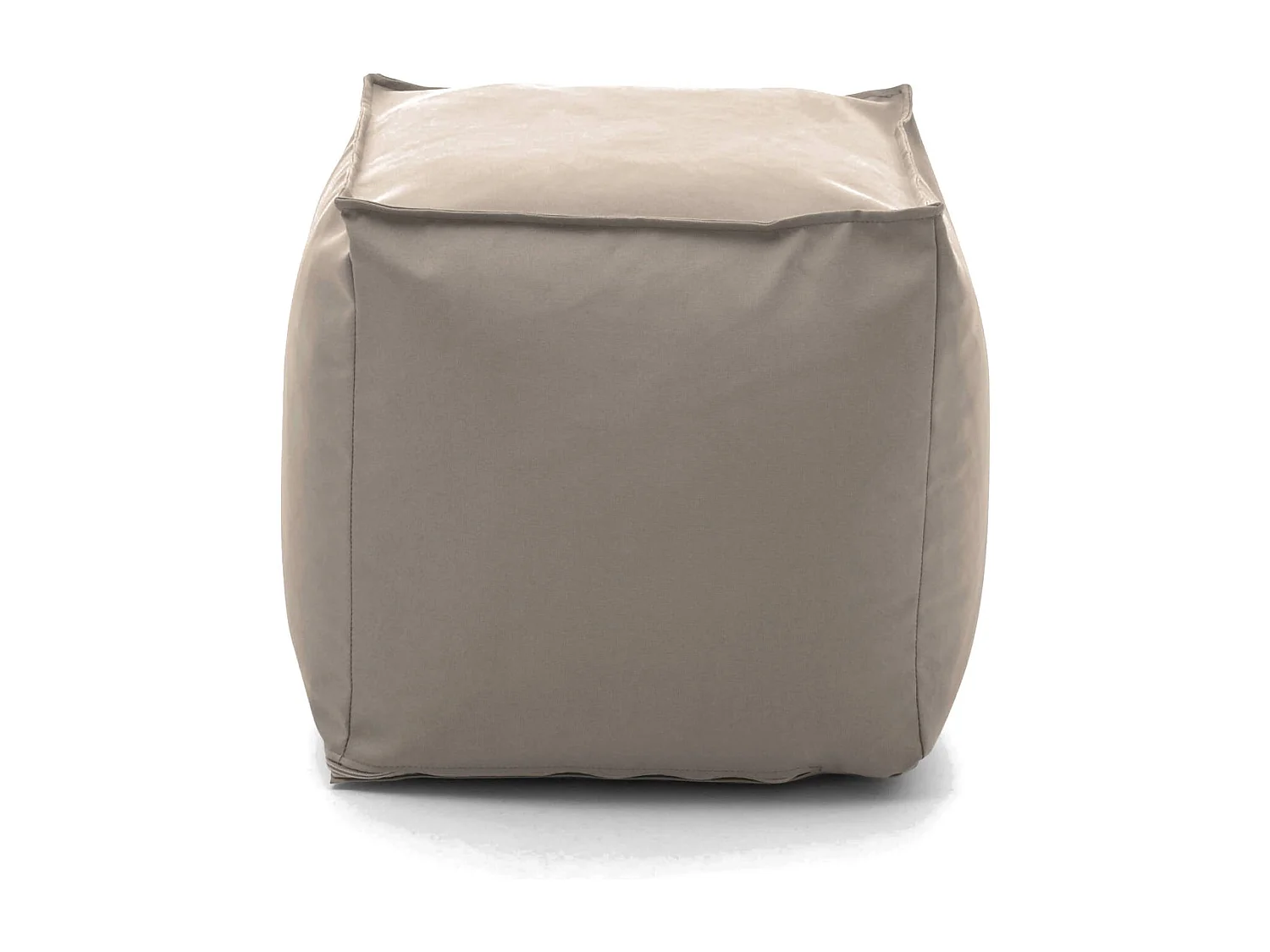 Annalaura poef, Multifunctionele poef, Ontspannende fauteuil in gewatteerde stof, 100% Made in Italy, 45x45h45 cm, Beige