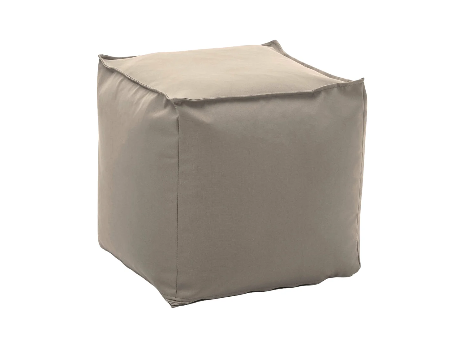 Pouf Annalaura, Pouf multifonctionnel, Fauteuil relaxant en tissu rembourré, 100% Made in Italy, 45x45h45 cm, Beige