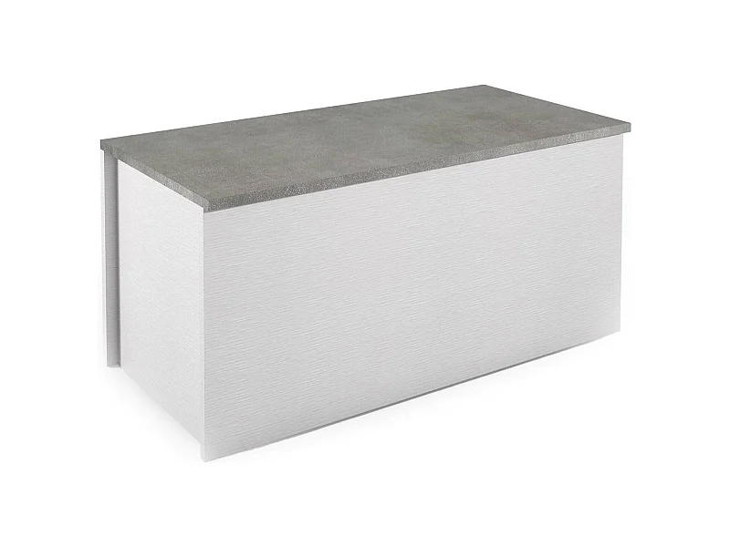 Stamm Miltonia, große Mehrzweck-Aufbewahrungsbox, moderne Truhe, 100 % Made in Italy, 90 x 45 x 45 cm, Weiß und Zement,