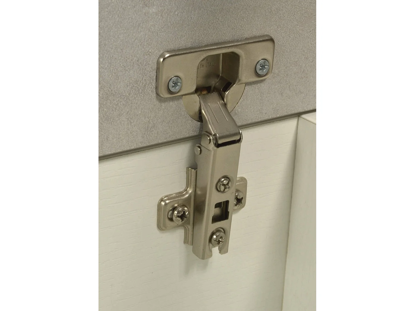 Baule Miltonia, Capiente box contenitore multiuso, Cassapanca moderna, 100% Made in Italy, 90x45h45 cm, Bianco e Cemento