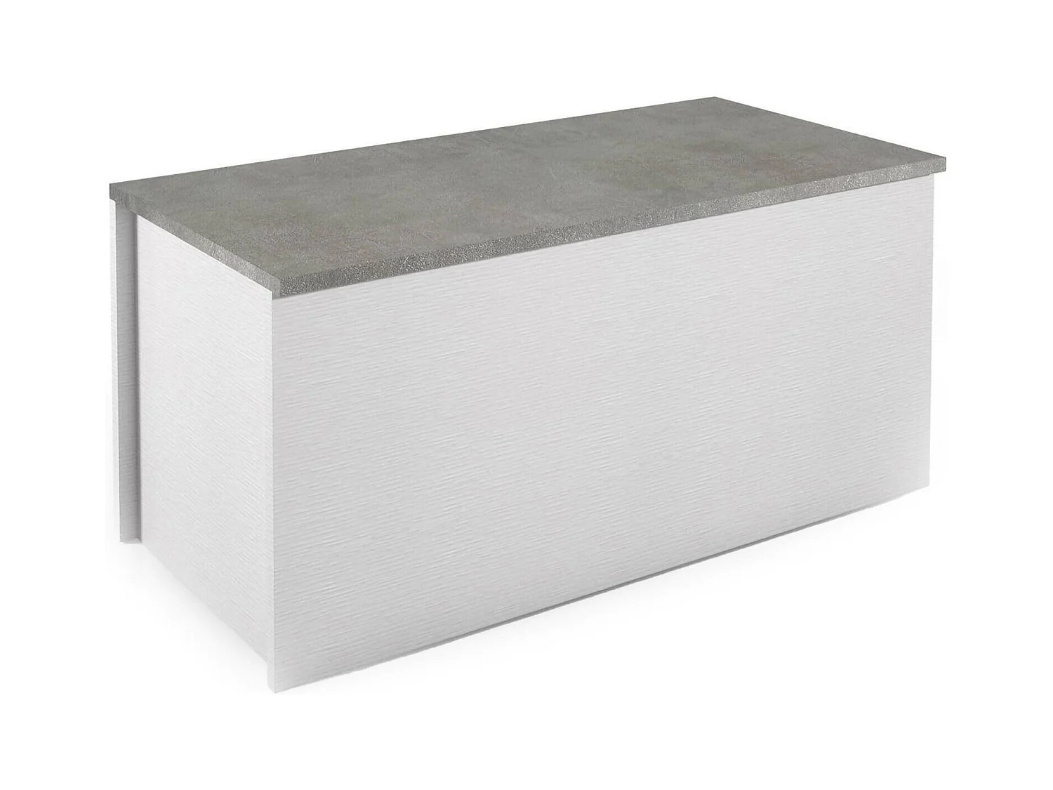 Stamm Miltonia, groÃŸe Mehrzweck-Aufbewahrungsbox, moderne Truhe, 100 % Made in Italy, 90 x 45 x 45 cm, WeiÃŸ und Zement,
