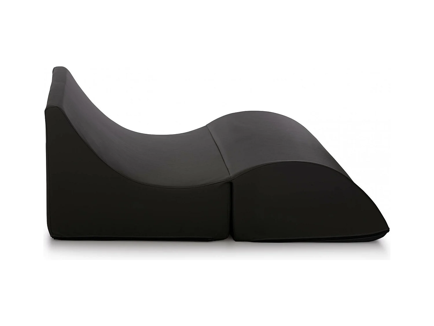 Lit pliant Annabella, Pouf transformable en lit double, Méridienne en éco-cuir, 100% Made in Italy, 100x200h70 cm, Noir