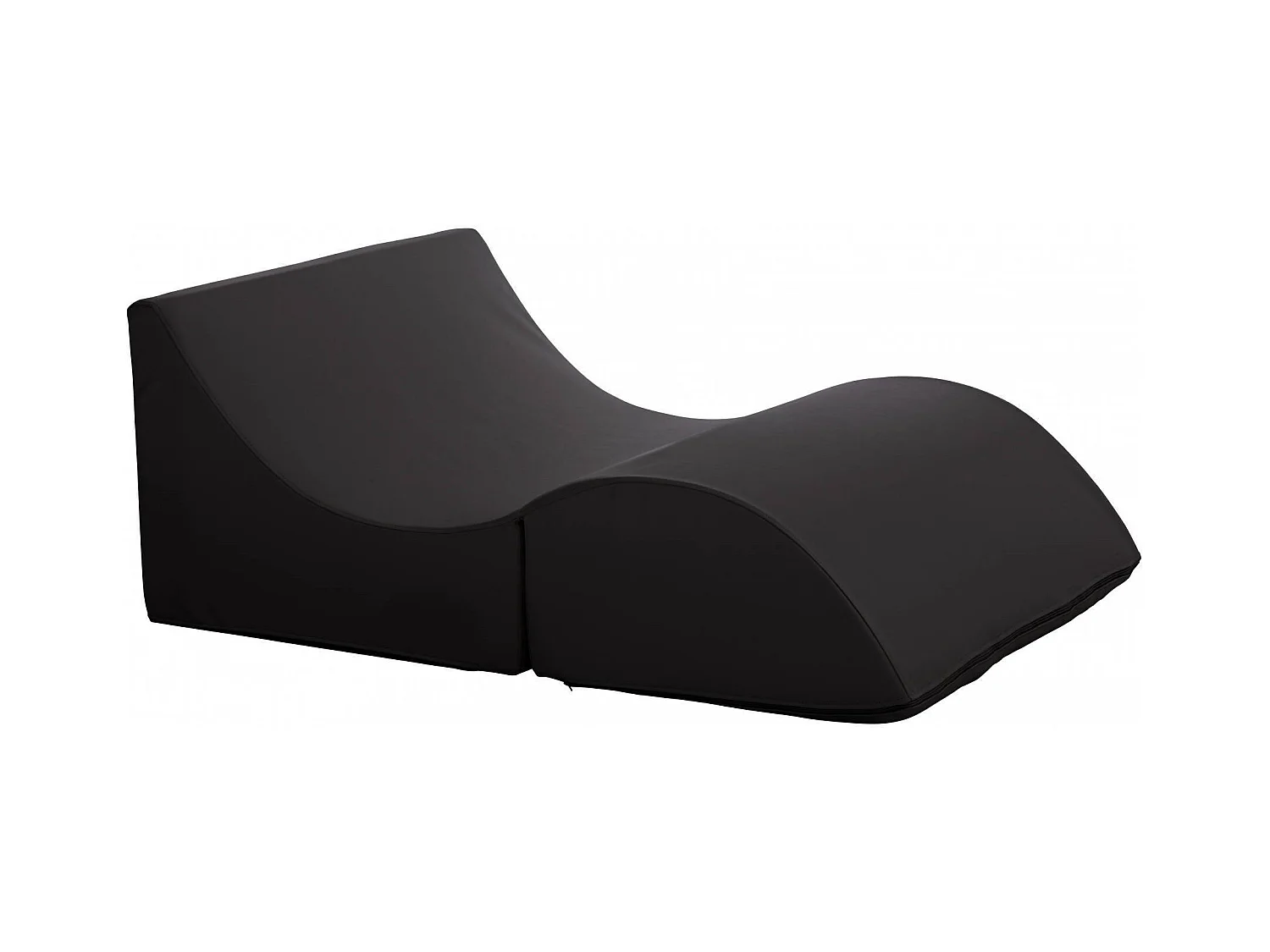 Lit pliant Annabella, Pouf transformable en lit double, Méridienne en éco-cuir, 100% Made in Italy, 100x200h70 cm, Noir