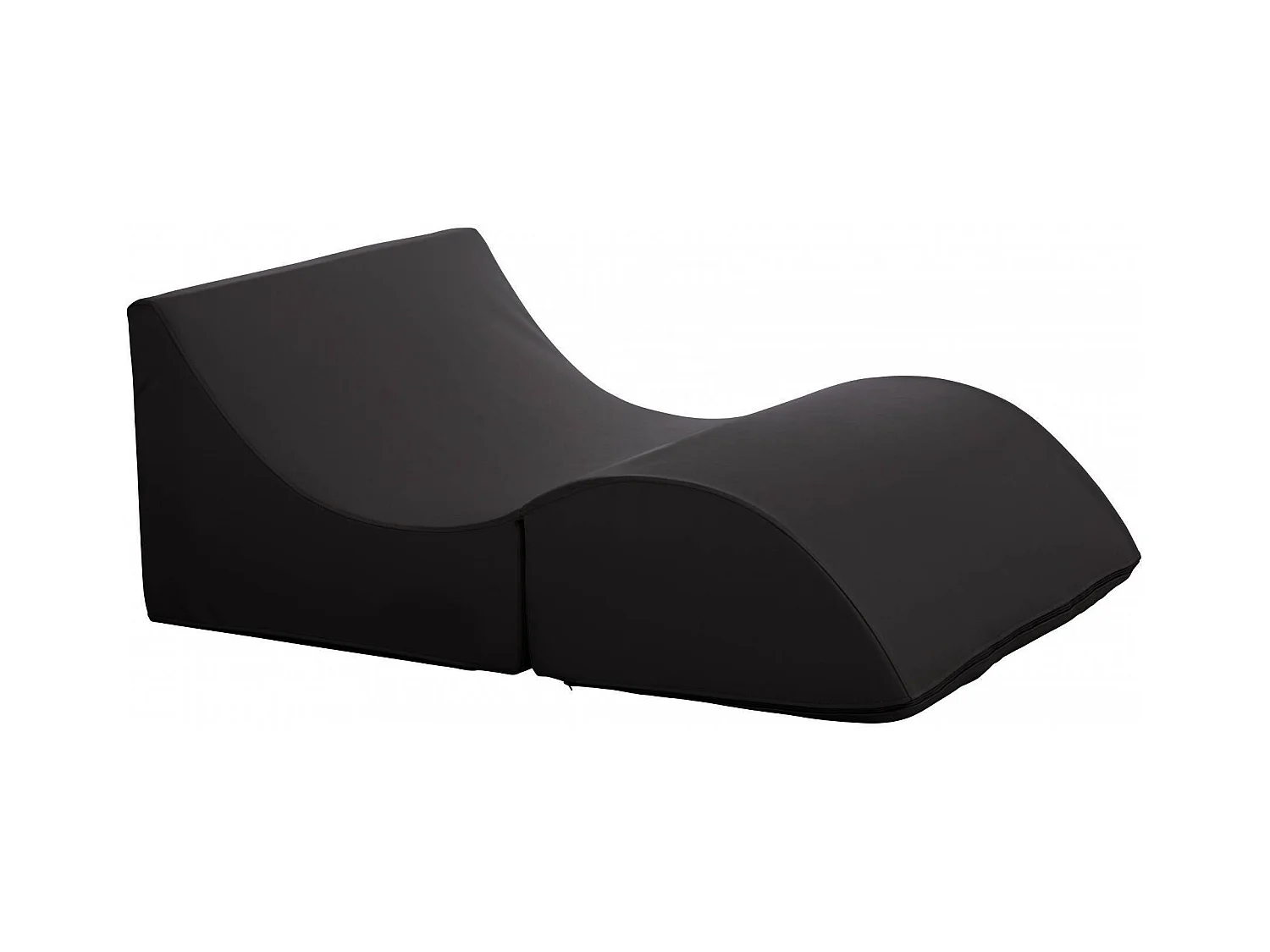 Lit pliant Annabella, Pouf transformable en lit double, Méridienne en éco-cuir, 100% Made in Italy, 100x200h70 cm, Noir