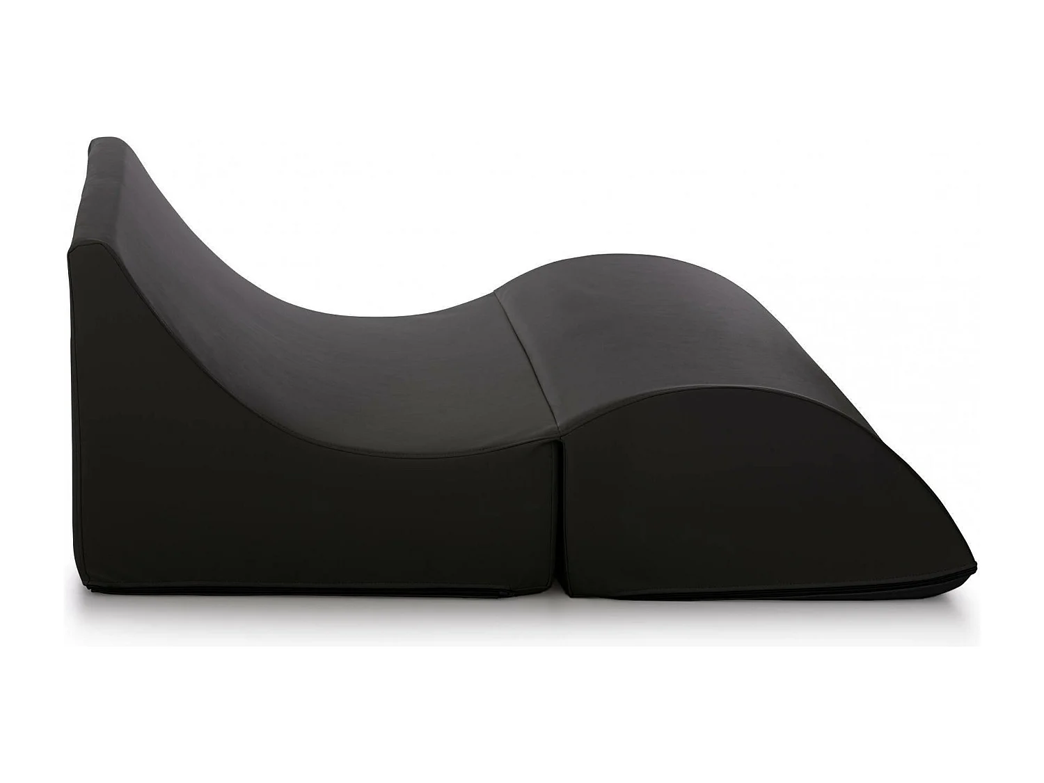 Cama plegable Annabella, Puf convertible en cama doble, Chaise longue de ecopiel, 100% Made in Italy, 100x200h70 cm, Negro