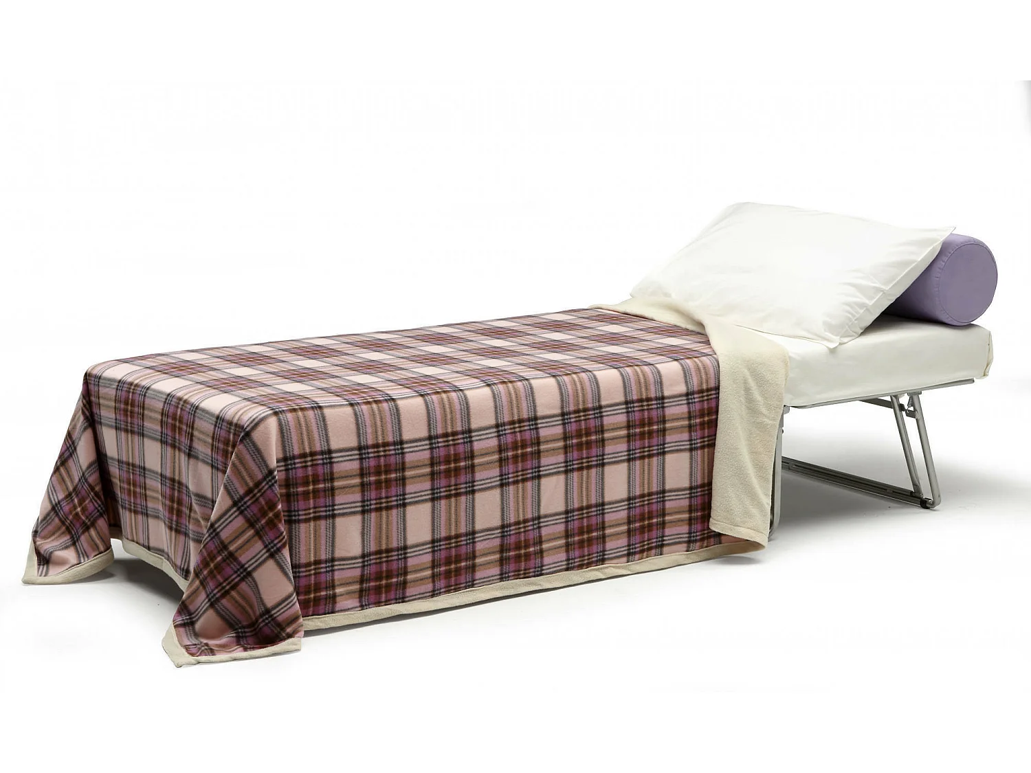 Cama plegable Ancilla, Puf convertible en cama individual, Puf de tela para salón, 100% Made in Italy, 80x80h45 cm, Rojo