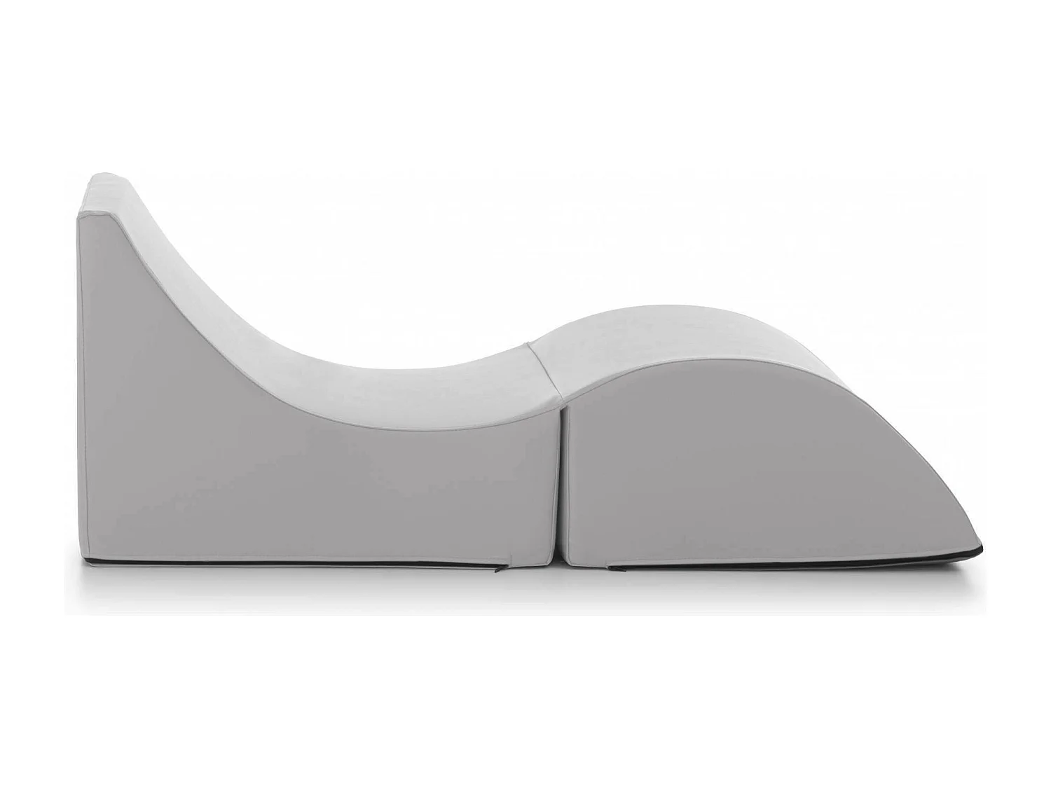 Lit pliant Andreina, Pouf transformable en lit simple, Méridienne en éco-cuir, 100% Made in Italy, 130x50h50 cm, Blanc