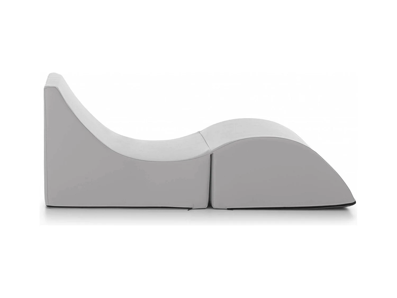 Cama plegable Andreina, Puf convertible en cama individual, Chaise longue de ecopiel, 100% Made in Italy, 130x50h50 cm, Blanco
