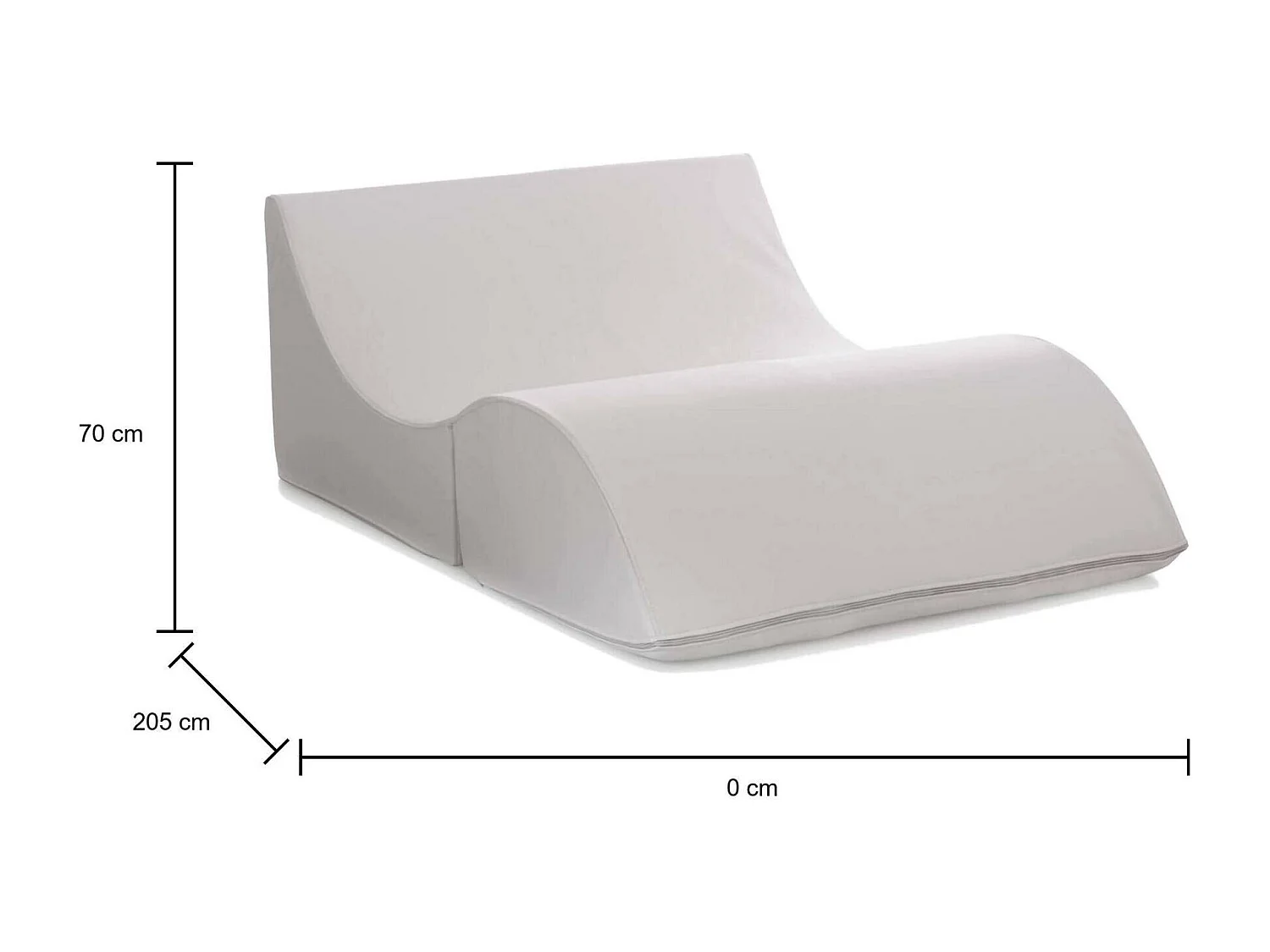 Cama dobrável Annabella, Pufe conversível em cama de casal, Chaise longue em couro ecológico, 100% Fabricado na Itália, 100x200h70 cm, Branco