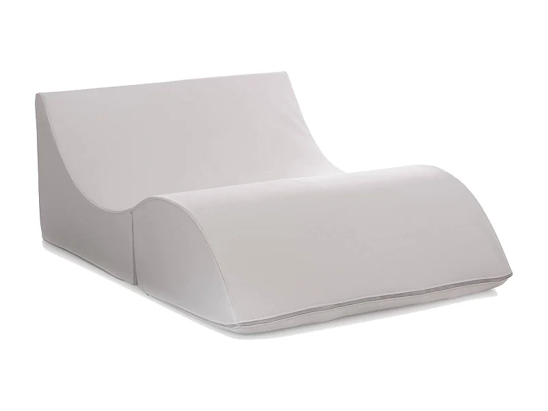 Letto pieghevole Annabella, Pouf trasformabile in letto matrimoniale, Chaise longue in ecopelle, 100% Made in Italy, 100x200h70 cm, Bianco