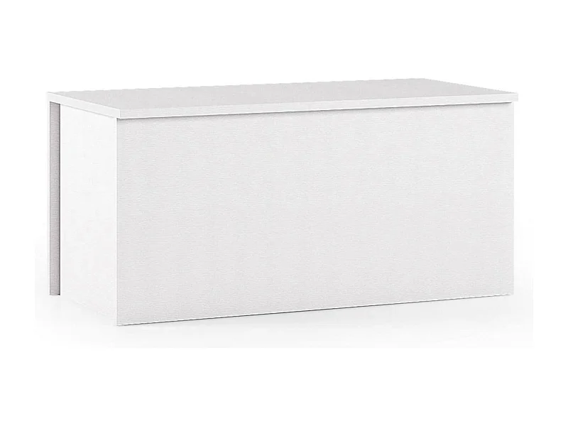 Baúl Miltonia, Caja de almacenamiento multiusos grande, Cómoda moderna, 100% Made in Italy, 90x45h45 cm, Blanco