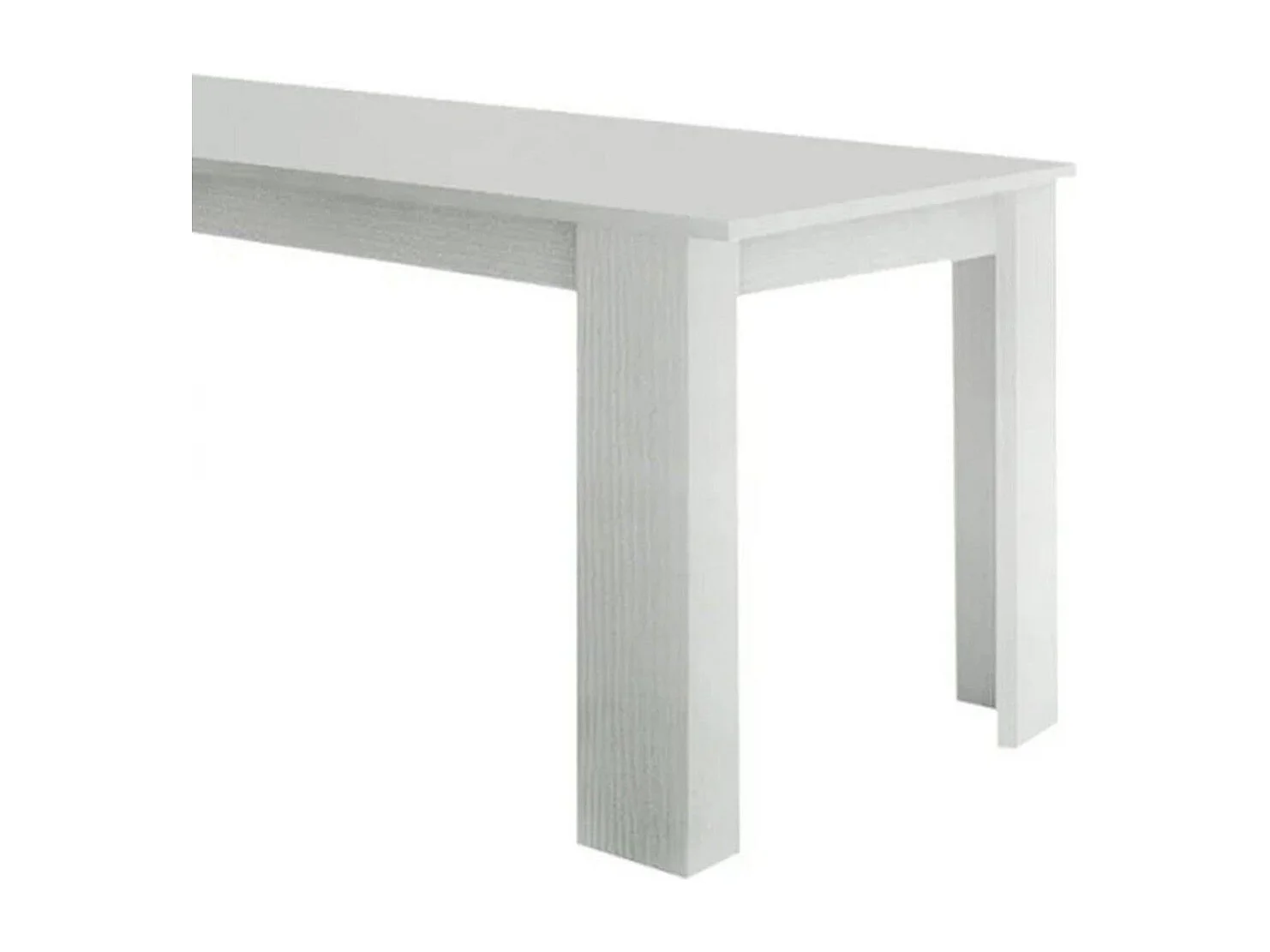 Tavolo allungabile Natan, Consolle allungabile fino a 12 posti, Consolle estensibile 100% Made in Italy, cm 160/210x90h75, Bianco lucido Larice