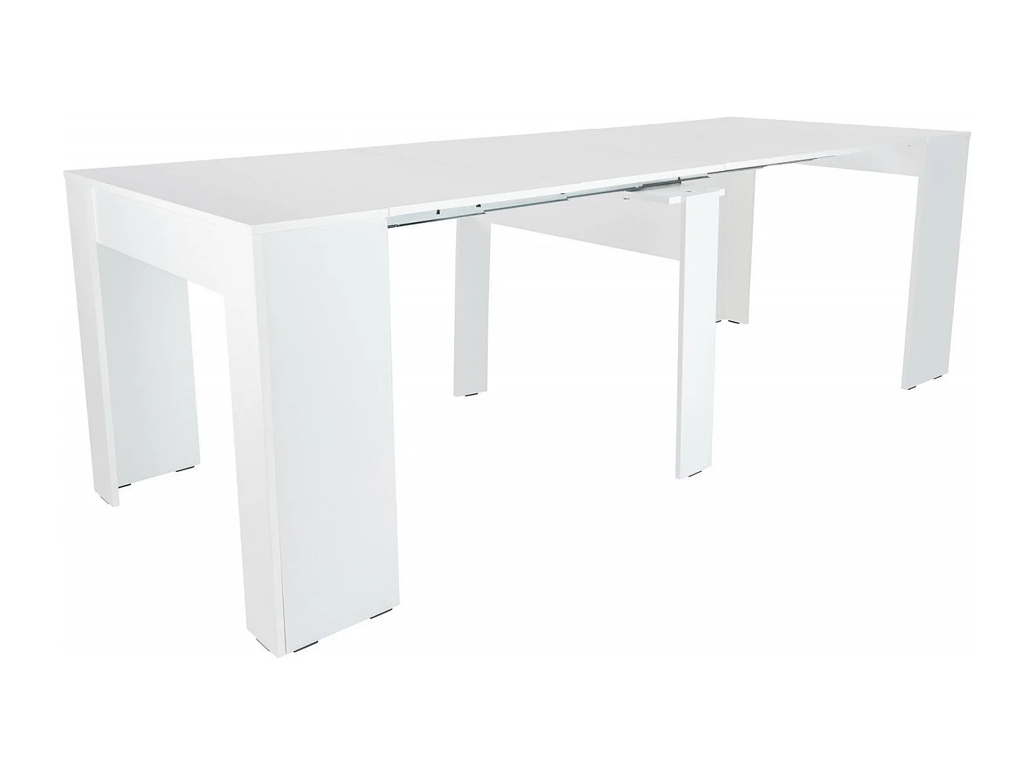 Table console à rallonge Alberique, Table avec rallonges, Console polyvalente, Table à manger extensible jusqu'à 10 places, 90/237x51h78 cm, Blanc